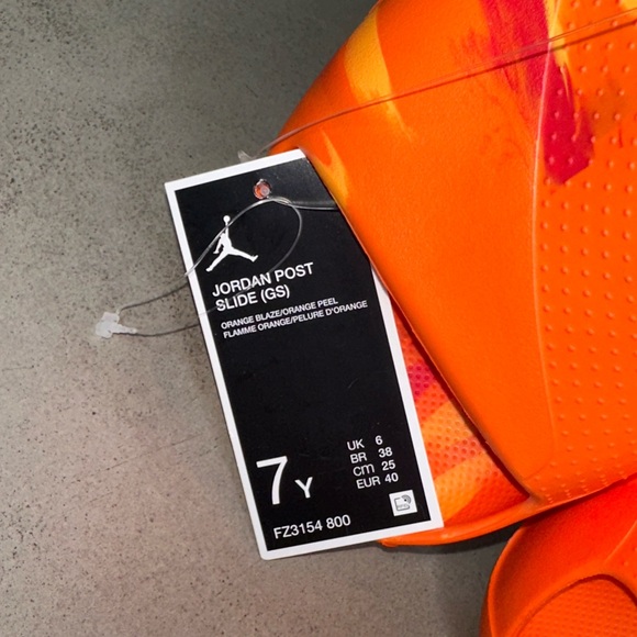 Jordan Post Slide Orange Blaze Orange Peel Marbled Y7M7W8.5